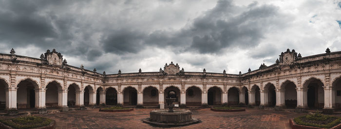 Low angle view of historical building against sky