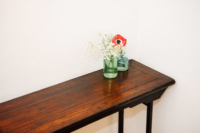 Close-up of vase on table at home
