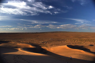 Scenic view of desert against sky