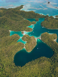 High angle view of sea