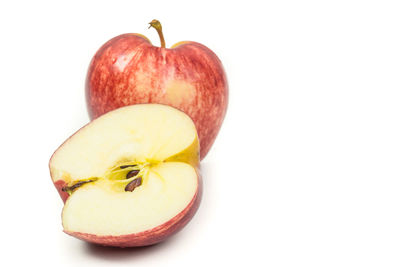 Close-up of apple against white background