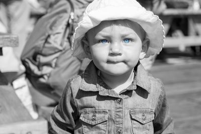 Portrait of baby boy with blue eyes