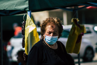 Portrait of man in car
