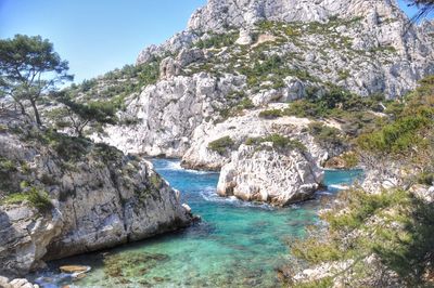 Rock formations in sea