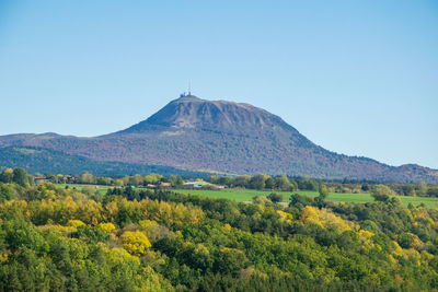 Scenic view of mountains against clear sky