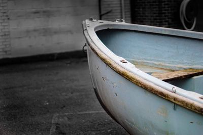 Cropped image of boat at harbor