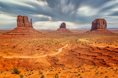 Panoramic view of rock formations against sky