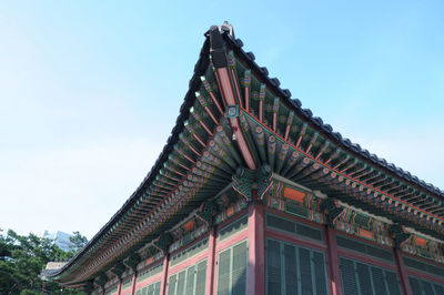 Low angle view of built structure against clear sky