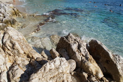 High angle view of beach