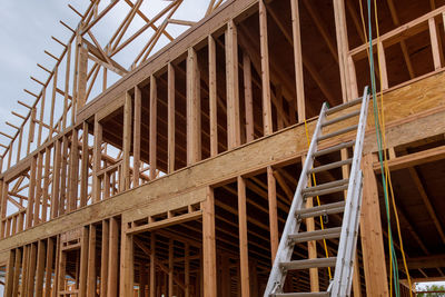 Low angle view of building under construction