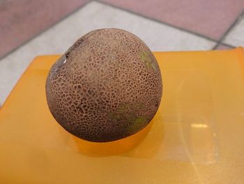 High angle view of lemon on table