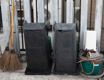 Row of chairs against wall