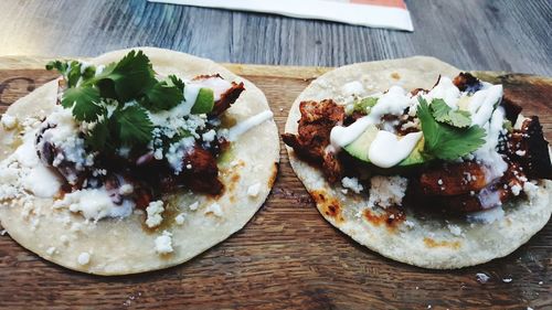 Close-up of dessert on table