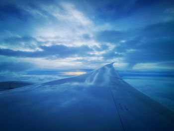 Aerial view of clouds over blue sky