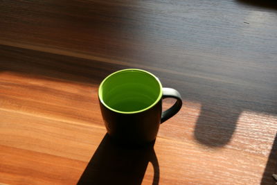 High angle view of tea on table