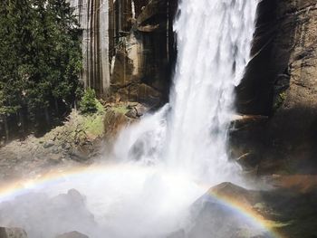 Scenic view of waterfall in forest