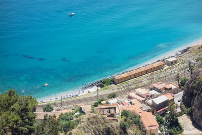 High angle view of swimming pool