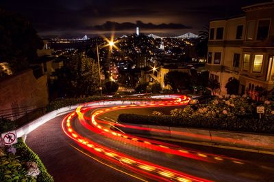 Illuminated city at night