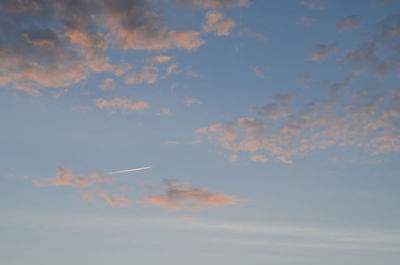 Low angle view of vapor trail in sky