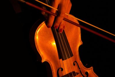 Cropped hand holding violin