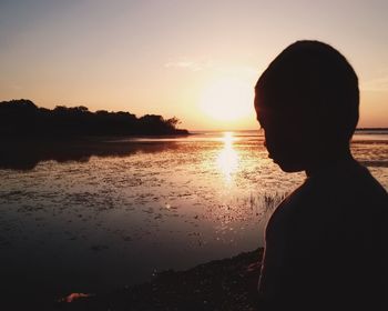 Scenic view of sunset over sea