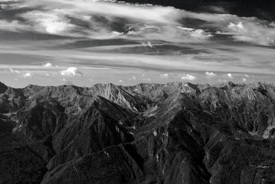 Aerial view of dramatic landscape