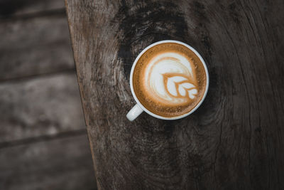 Directly above shot of coffee on table