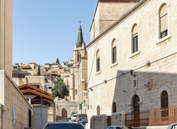 Low angle view of buildings in city