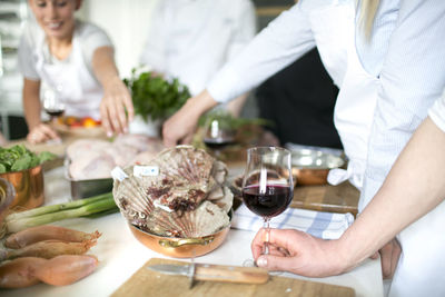 People during cooking classes