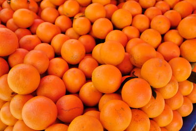 Full frame shot of oranges at market stall