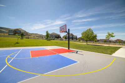 Scenic view of basketball hoop against sky