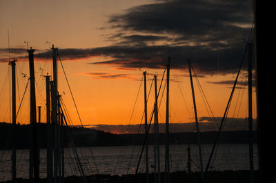 Scenic view of sea against sky at sunset