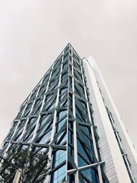 Low angle view of modern building against sky