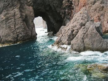 Rock formations in sea