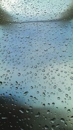 Close-up of water drops on glass