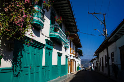 Houses at the heritage town of salamina located at the caldas department in colombia.