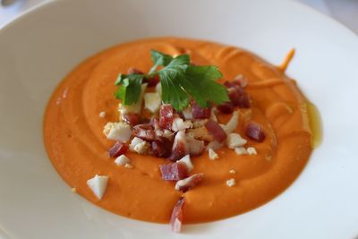 High angle view of salad in plate