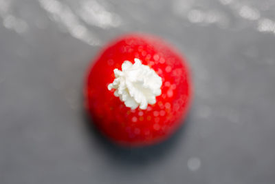 High angle view of strawberry over white background