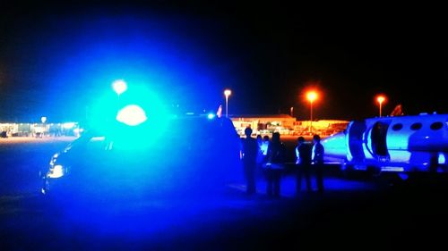 Silhouette of woman at night