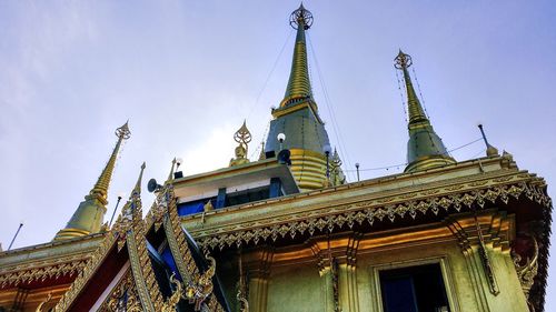 Low angle view of temple building against sky