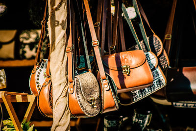 Close-up of clothes for sale