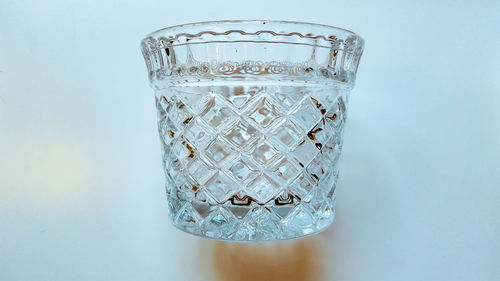 Close-up of water in glass on table