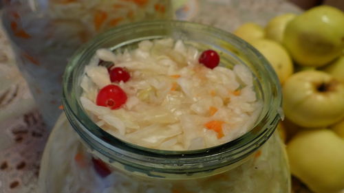 Close-up of served in plate