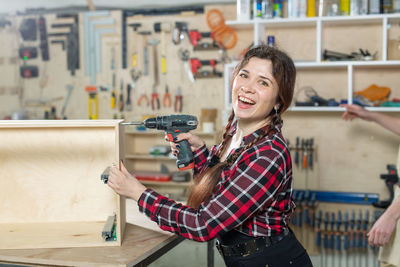 Young woman working