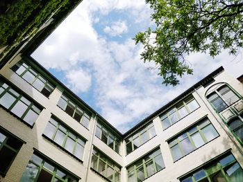 Low angle view of residential building against sky