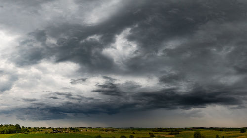 Storm clouds over land