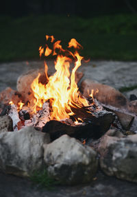 Close-up of bonfire