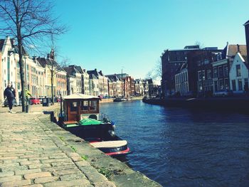 View of canal along buildings