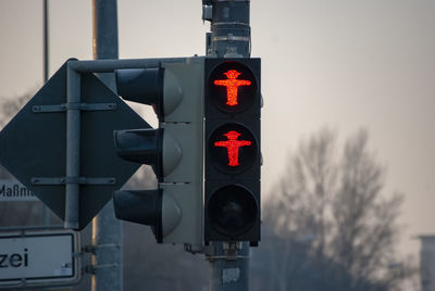 Iconic east german pedestrian crossing lights in rostock