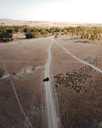 Scenic view of road against clear sky